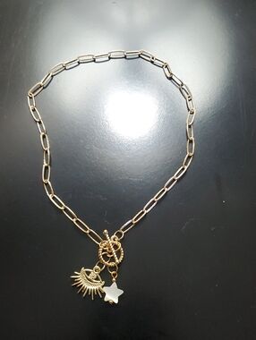 Gold Sun & Star Charm Necklace - Women Jewelry
